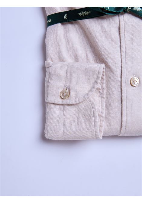 CAMICIA BUTTON-DOWN TINTA UNITA - BEIGE LUIGI BORRELLI - NAPOLI | LT00EC- 2