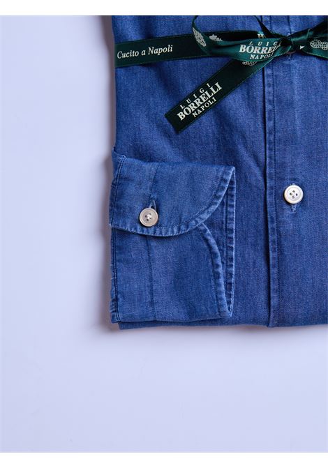 CAMICIA DENIM - BLU MEDIO LUIGI BORRELLI - NAPOLI | LT10008- 2