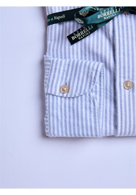 CAMICIA BUTTON-DOWN RIGHE - AZZURRO SCURO LUIGI BORRELLI - NAPOLI | LT10763- 02