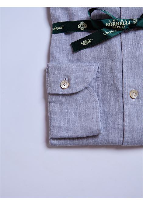 CAMICIA BUTTON-DOWN MISTO LINO - GRIGIO LUIGI BORRELLI - NAPOLI | LT11005- 04