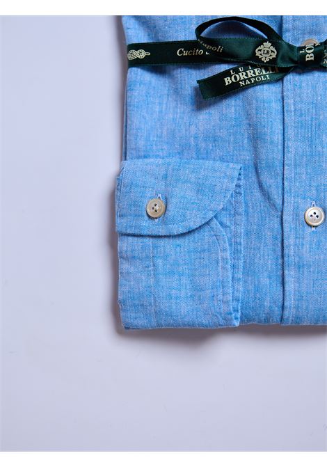 CAMICIA MISTO LINO - AZZURRO LUIGI BORRELLI - NAPOLI | LT11005- 06