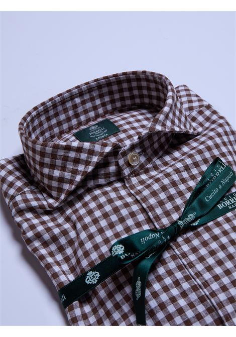 CHECKED LINEN BLEND SHIRT - BROWN LUIGI BORRELLI - NAPOLI | LT11005- 45