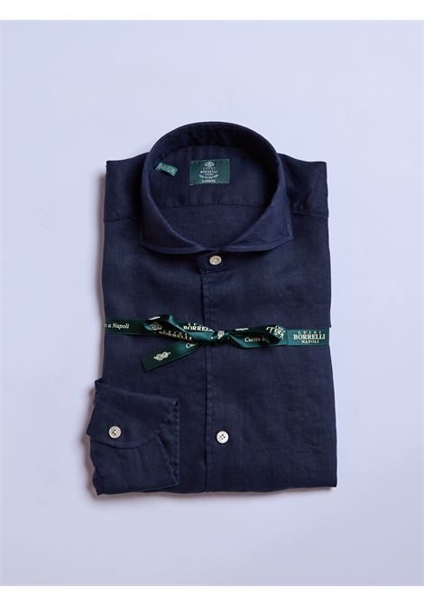 CAMICIA LINO TINTA UNITA - BLU LUIGI BORRELLI - NAPOLI | LT11011- 15