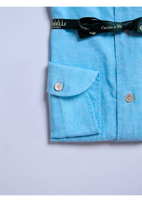 CAMICIA BUTTON-DOWN MISTO LINO - TURCHESE LUIGI BORRELLI - NAPOLI | LT441061- 07