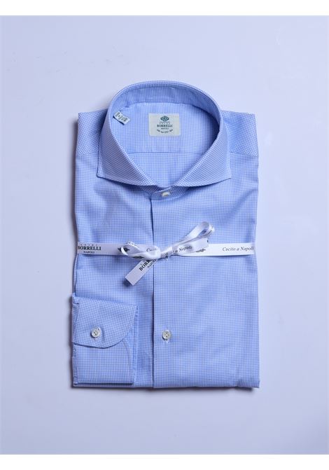 CAMICIA OXFORD PIED DE POULE - AZZURRO MEDIO LUIGI BORRELLI - NAPOLI | PS10002- 5