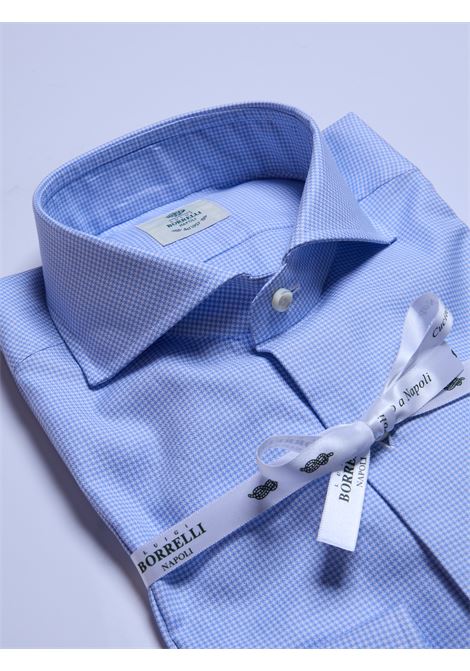 CAMICIA OXFORD PIED DE POULE - AZZURRO MEDIO LUIGI BORRELLI - NAPOLI | PS10002- 5