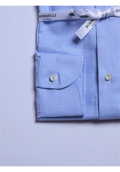 CAMICIA OXFORD PIED DE POULE - AZZURRO MEDIO LUIGI BORRELLI - NAPOLI | PS10002- 5