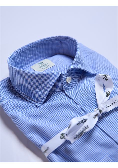 CAMICIA OXFORD PIED DE POULE - AZZURRO SCURO LUIGI BORRELLI - NAPOLI | PS10002- 6