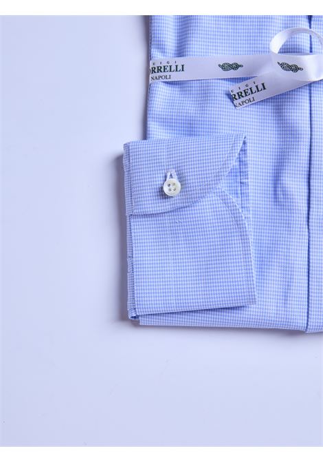 CAMICIA PIED DE POULE TWILL - AZZURRO CHIARO LUIGI BORRELLI - NAPOLI | PS10003- 19