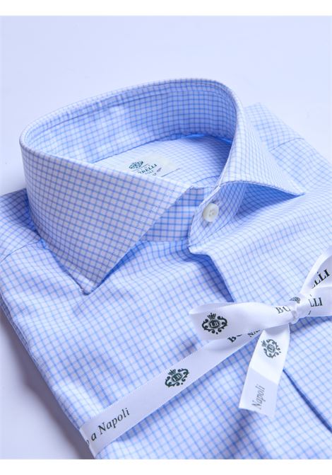 CAMICIA TWILL QUADRETTINI - AZZURRO CHIARO LUIGI BORRELLI - NAPOLI | PS10003- 4 NANDO