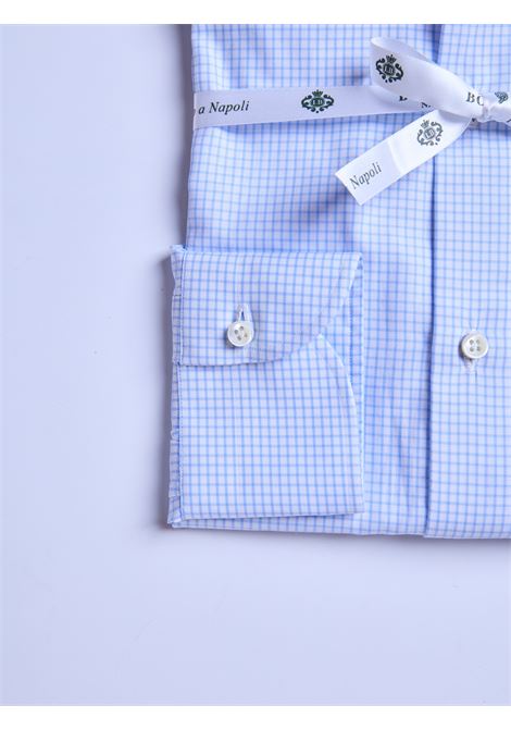 CAMICIA TWILL QUADRETTINI - AZZURRO CHIARO LUIGI BORRELLI - NAPOLI | PS10003- 4 NANDO