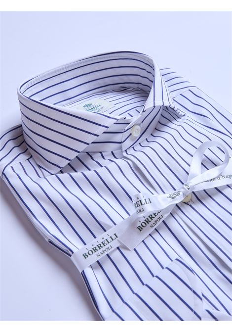 CAMICIA POPELINE RIGHE - BLU LUIGI BORRELLI - NAPOLI | PS10004- 22
