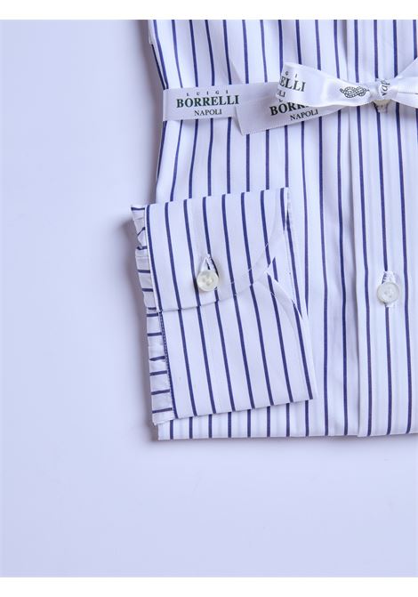 CAMICIA POPELINE RIGHE - BLU LUIGI BORRELLI - NAPOLI | PS10004- 22