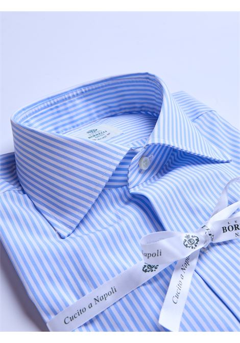 CAMICIA POPELINE RIGHE - AZZURRO CHIARO LUIGI BORRELLI - NAPOLI | PS10004- 23