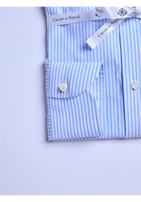 CAMICIA POPELINE RIGHE - AZZURRO CHIARO LUIGI BORRELLI - NAPOLI | PS10004- 23