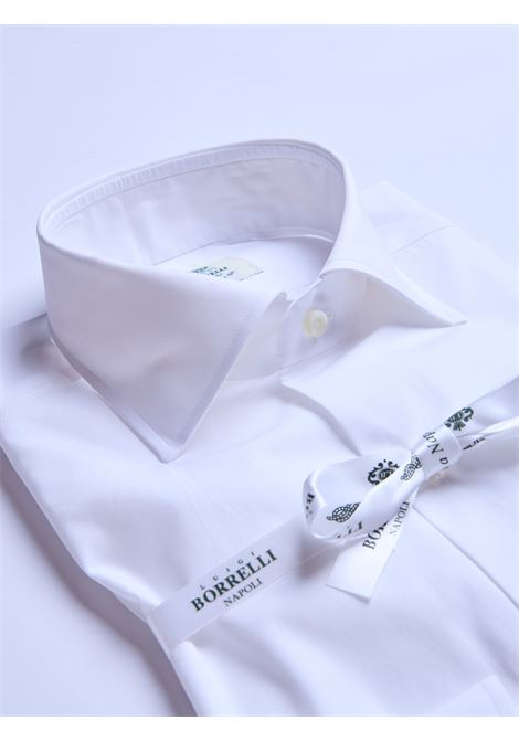 CAMICIA POPELINE TINTA UNITA - BIANCO LUIGI BORRELLI - NAPOLI | PS10005- 1 LUCIANO