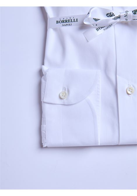 CAMICIA POPELINE TINTA UNITA - BIANCO LUIGI BORRELLI - NAPOLI | PS10005- 1 LUCIANO