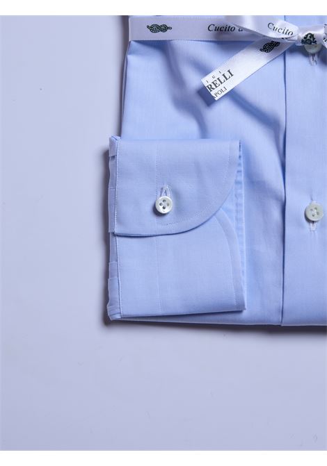 CAMICIA TWILL TINTA UNITA - AZZURRO CHIARO LUIGI BORRELLI - NAPOLI | PS10007- 2