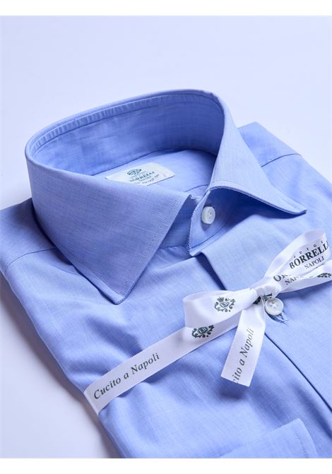 CAMICIA FIL-A'-FIL POPELINE - AZZURRO  LUIGI BORRELLI - NAPOLI | PS10162- 18