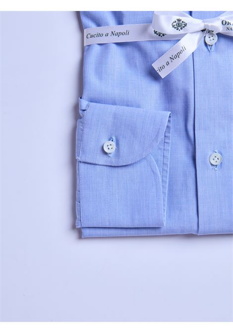 CAMICIA FIL-A'-FIL POPELINE - AZZURRO  LUIGI BORRELLI - NAPOLI | PS10162- 18