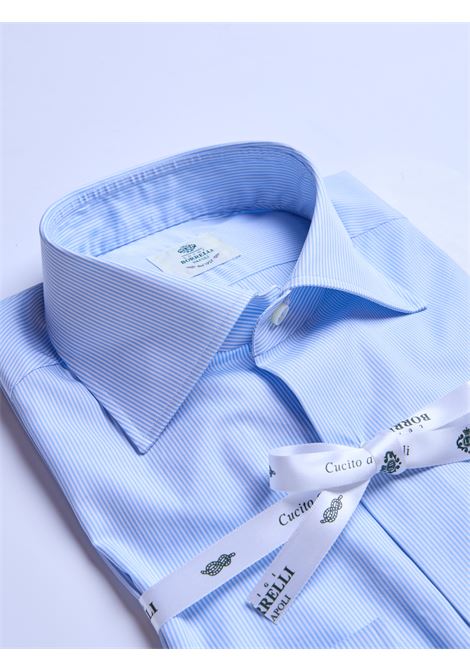 CAMICIA POPELINE RIGHE - AZZURRO CHIARO LUIGI BORRELLI - NAPOLI | PS10162- 6