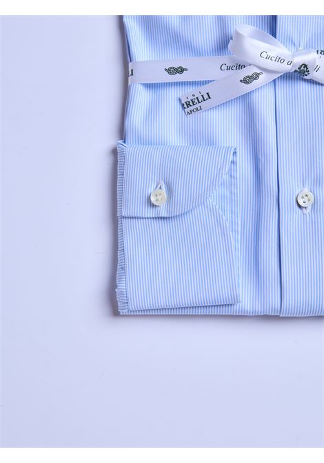 CAMICIA POPELINE RIGHE - AZZURRO CHIARO LUIGI BORRELLI - NAPOLI | PS10162- 6