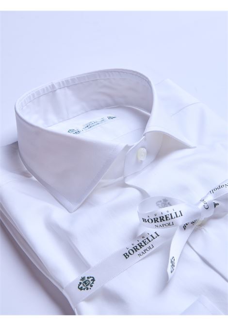 CAMICIA SAKELLARIDIS TINTA UNITA - BIANCO LUIGI BORRELLI - NAPOLI | PS12150- 01