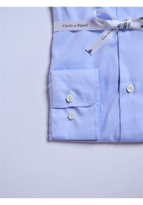 CAMICIA SAKELLARIDIS TINTA UNITA - AZZURRO LUIGI BORRELLI - NAPOLI | PS12150- 03