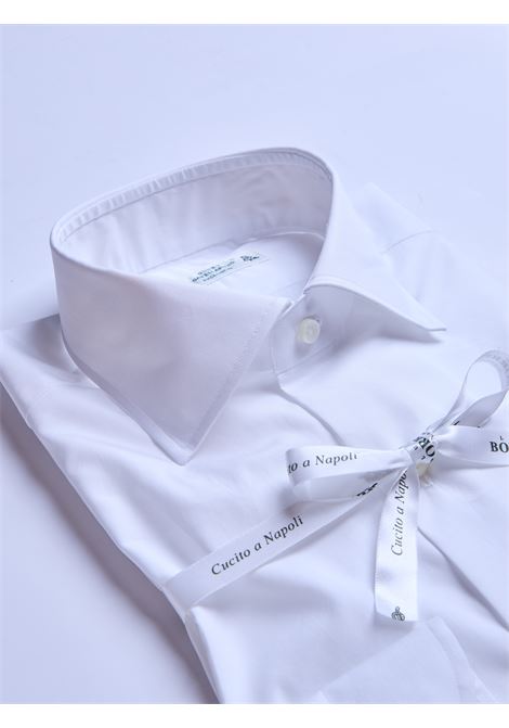 CAMICIA SAKELLARIDIS TINTA UNITA - BIANCO LUIGI BORRELLI - NAPOLI | PS12154- 01