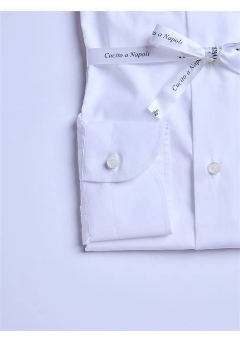 CAMICIA SAKELLARIDIS TINTA UNITA - BIANCO LUIGI BORRELLI - NAPOLI | PS12154- 01
