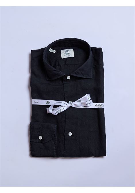 CAMICIA LINO TINTA UNITA - NERO LUIGI BORRELLI - NAPOLI | PS30170- 5
