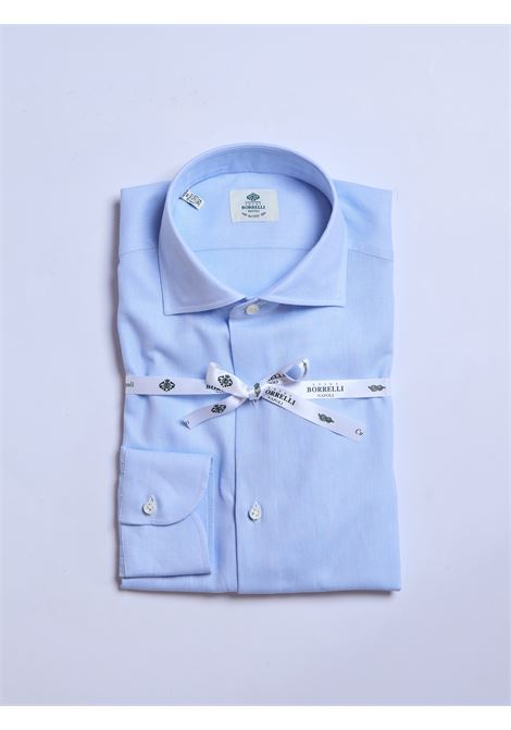 CAMICIA GIRO INGLESE COTONE - CELESTE LUIGI BORRELLI - NAPOLI | PS44136- 2