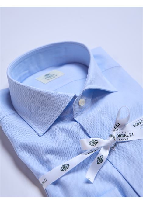 CAMICIA GIRO INGLESE COTONE - CELESTE LUIGI BORRELLI - NAPOLI | PS44136- 2