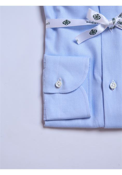 CAMICIA GIRO INGLESE COTONE - CELESTE LUIGI BORRELLI - NAPOLI | PS44136- 2
