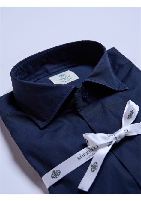 CAMICIA STRETCH TINTA UNITA - BLU LUIGI BORRELLI - NAPOLI | PS44161- 04