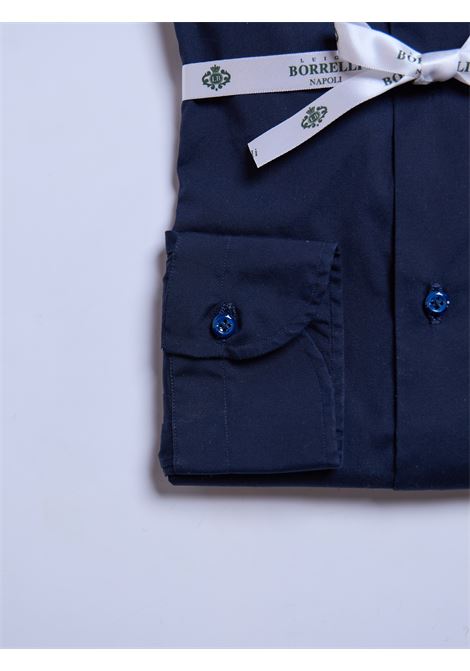 CAMICIA STRETCH TINTA UNITA - BLU LUIGI BORRELLI - NAPOLI | PS44161- 04