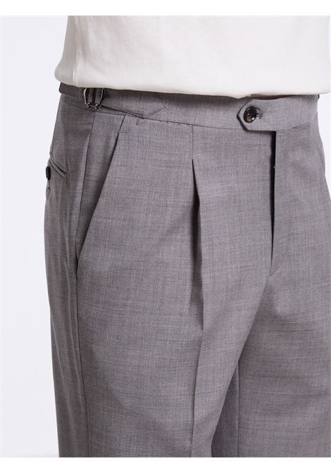 CLASSIC WOOL TROUSERS WITH BUCKLES - GREY LUIGI BORRELLI - NAPOLI | PTFB-CCK201024- 01