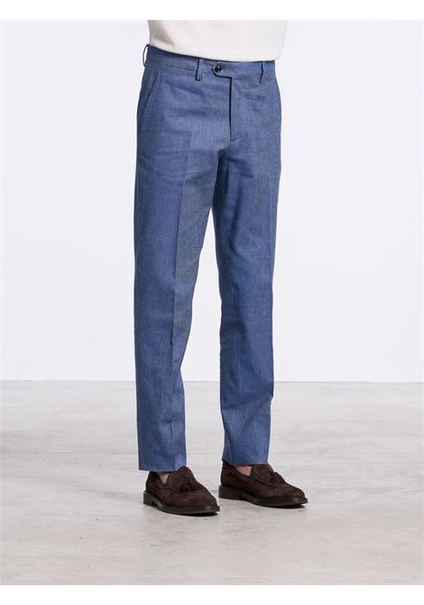 CLASSIC NO PENCES COTTON/LINEN TROUSERS - LIGHT BLUE LUIGI BORRELLI - NAPOLI | PTSP-CCK10003- 06