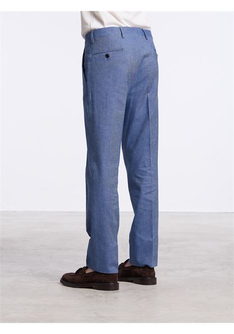 CLASSIC NO PENCES COTTON/LINEN TROUSERS - LIGHT BLUE LUIGI BORRELLI - NAPOLI | PTSP-CCK10003- 06