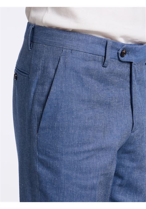 CLASSIC NO PENCES COTTON/LINEN TROUSERS - LIGHT BLUE LUIGI BORRELLI - NAPOLI | PTSP-CCK10003- 06