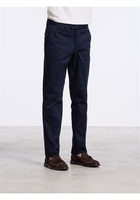 CLASSIC COTTON NO PENCES TROUSERS - BLUE LUIGI BORRELLI - NAPOLI | PTSP-CCK10007- 08