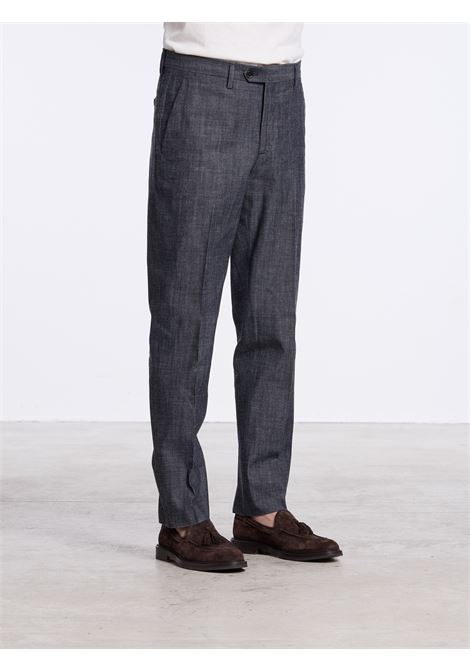 CLASSIC COTTON NO PENCES TROUSERS - BLUE LUIGI BORRELLI - NAPOLI | PTSP-CCK101145- 01