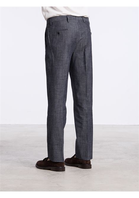CLASSIC COTTON NO PENCES TROUSERS - BLUE LUIGI BORRELLI - NAPOLI | PTSP-CCK101145- 01