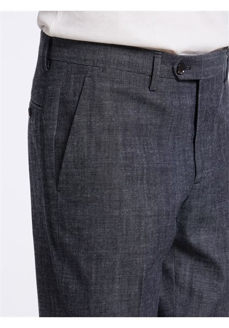 CLASSIC COTTON NO PENCES TROUSERS - BLUE LUIGI BORRELLI - NAPOLI | PTSP-CCK101145- 01