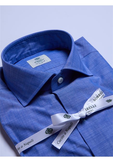 CAMICIA ZEPHIRE FIAMMATA - AZZURRO SCUTO LUIGI BORRELLI - NAPOLI | SR11001- 04