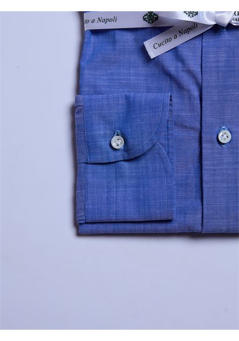 CAMICIA ZEPHIRE FIAMMATA - AZZURRO SCUTO LUIGI BORRELLI - NAPOLI | SR11001- 04