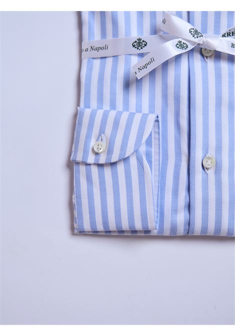 CAMICIA OXFORD RIGHE - AZZURRO LUIGI BORRELLI - NAPOLI | SR11004- 01