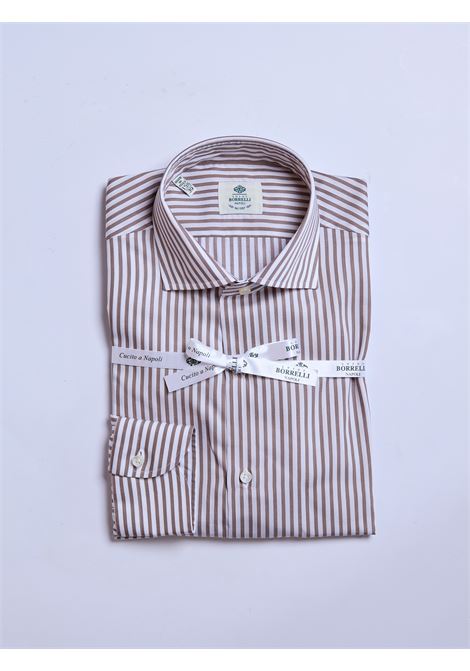 CAMICIA SAKELLARIDIS RIGHE - MARRONE LUIGI BORRELLI - NAPOLI | SR11012- 05