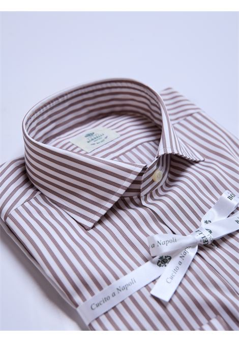 CAMICIA SAKELLARIDIS RIGHE - MARRONE LUIGI BORRELLI - NAPOLI | SR11012- 05