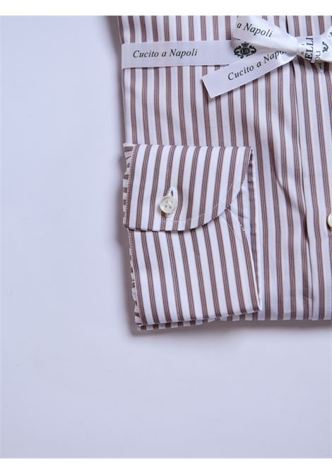 CAMICIA SAKELLARIDIS RIGHE - MARRONE LUIGI BORRELLI - NAPOLI | SR11012- 05